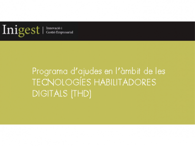 PROGRAMA D'AJUDES EN L'ÀMBIT DE LES TECNOLOGÍES HABILITADORES DIGITALS (THD)